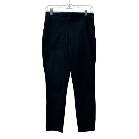 Old Navy Straight Leg Ankle Wow Pants Elastic Side Zip Stretch Black Womens 6 - Picture 1 of 13